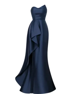 Formal / Prom Dresses | All Dresses<Bariano KASERY ASYMMETRIC GOWN B65D20L NAVY
