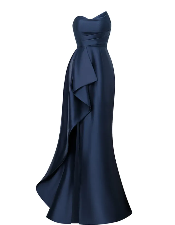 Formal / Prom Dresses | All Dresses<Bariano KASERY ASYMMETRIC GOWN B65D20L NAVY