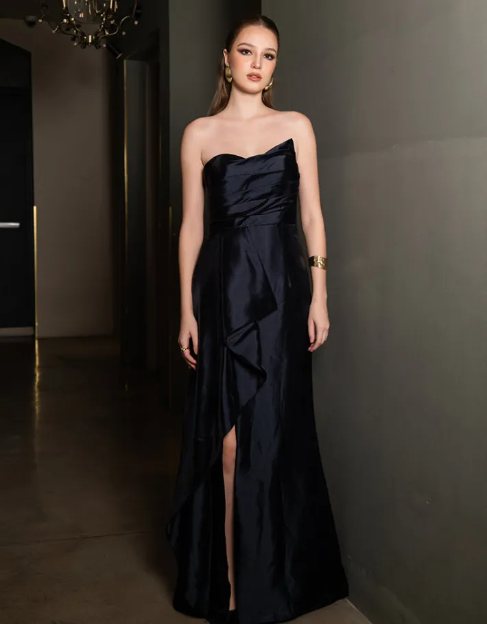 Formal / Prom Dresses | All Dresses<Bariano KASERY ASYMMETRIC GOWN B65D20L NAVY