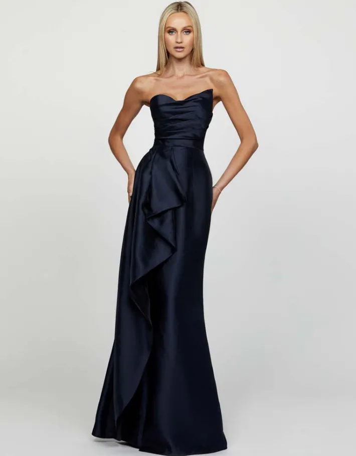 Formal / Prom Dresses | All Dresses<Bariano KASERY ASYMMETRIC GOWN B65D20L NAVY