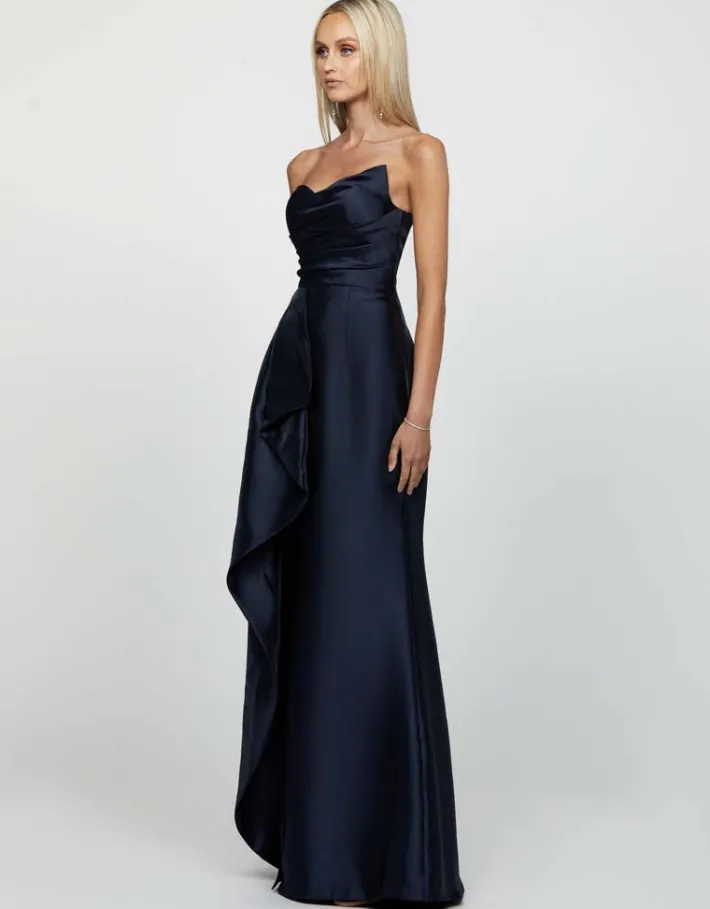 Formal / Prom Dresses | All Dresses<Bariano KASERY ASYMMETRIC GOWN B65D20L NAVY