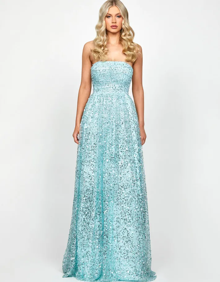 Maxi Dresses | All Dresses<Bariano KELLY STRAPLESS BALL GOWN B73D22L ICE BLUE