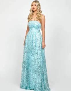 Maxi Dresses | All Dresses<Bariano KELLY STRAPLESS BALL GOWN B73D22L ICE BLUE
