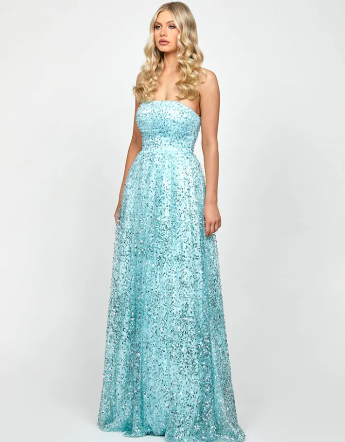 Maxi Dresses | All Dresses<Bariano KELLY STRAPLESS BALL GOWN B73D22L ICE BLUE