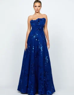Formal / Prom Dresses | Gowns / Ballgowns<Bariano KENDRA RUFFLE STRAPLESS BALL GOWN B74D23L COBALT