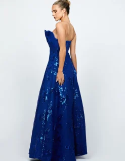 Formal / Prom Dresses | Gowns / Ballgowns<Bariano KENDRA RUFFLE STRAPLESS BALL GOWN B74D23L COBALT