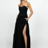 Maxi Dresses | All Dresses<Bariano KERRERA TIERED HIGH SPLIT MAXI SKIRT BL69B13L BLACK