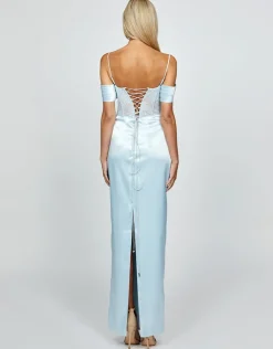 Formal / Prom Dresses | Gowns / Ballgowns<Bariano KORI OFF SHOULDER PLEATED CORSET GOWN B69D35L LIGHT BLUE