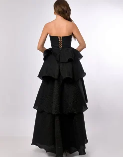Formal / Prom Dresses | Gowns / Ballgowns<Bariano KRISTA STRAPLESS TIERED GOWN B70D33L BLACK