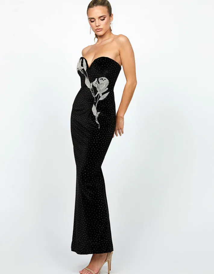 Formal / Prom Dresses | Maxi Dresses<Bariano LAINEY STRAPLESS EMBELLISHED MAXI BL74D04L BLACK
