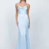 Maxi Dresses | All Dresses<Bariano LANA DRAPED COWL GOWN B54D11LCB SKY BLUE