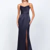 Maxi Dresses | All Dresses<Bariano LANA DRAPED COWL GOWN B54D11LCB MIDNIGHT
