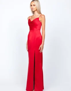 Maxi Dresses | All Dresses<Bariano LANA DRAPED COWL GOWN B54D11LCB RED