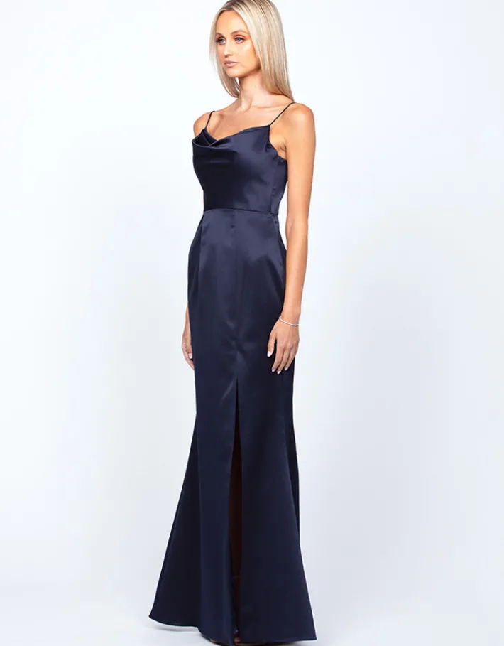 Maxi Dresses | All Dresses<Bariano LANA DRAPED COWL GOWN B54D11LCB MIDNIGHT