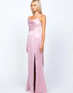 Maxi Dresses | All Dresses<Bariano LANA DRAPED COWL GOWN B54D11LCB DUSTY PINK