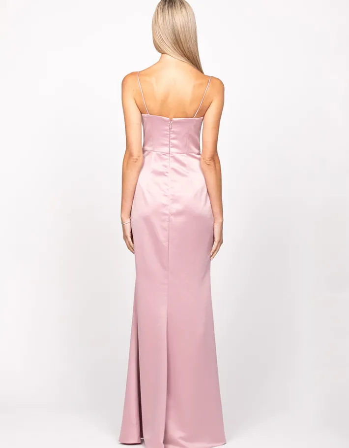 Maxi Dresses | All Dresses<Bariano LANA DRAPED COWL GOWN B54D11LCB DUSTY PINK