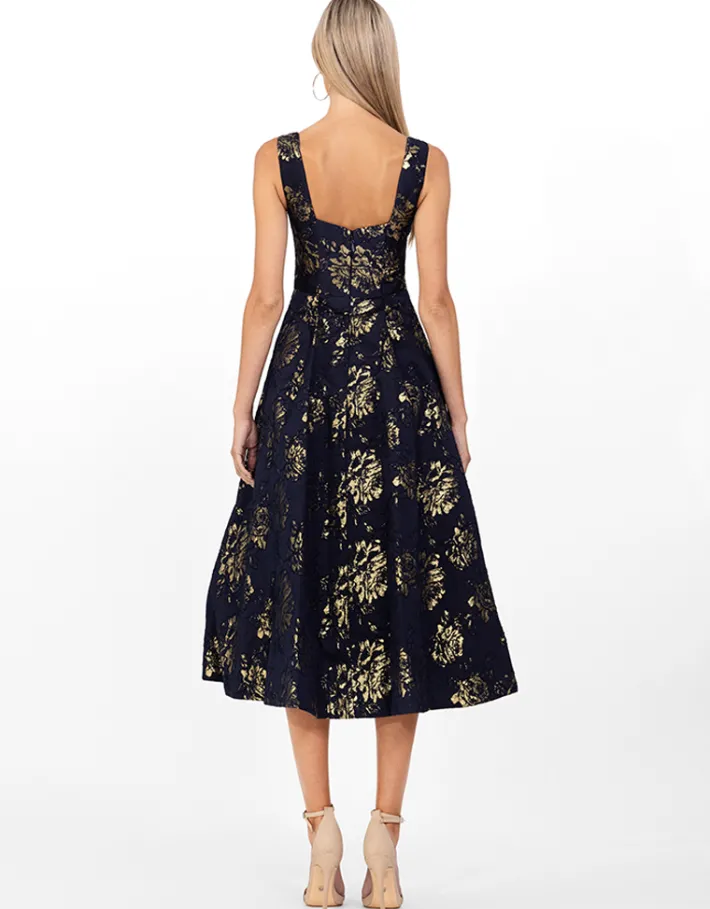 Midi Dresses | All Dresses<Bariano LEA A LINE MIDI B56D08S NAVY/GOLD