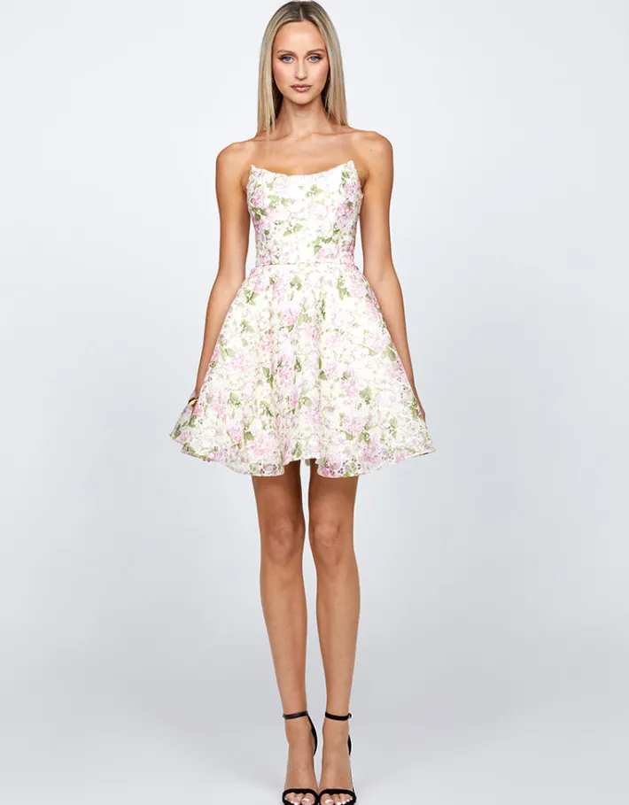 Mini Dresses | All Dresses<Bariano LILIA STRAPLESS MINI BL71D10S FLORAL MULTI