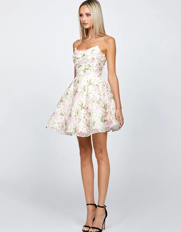 Mini Dresses | All Dresses<Bariano LILIA STRAPLESS MINI BL71D10S FLORAL MULTI
