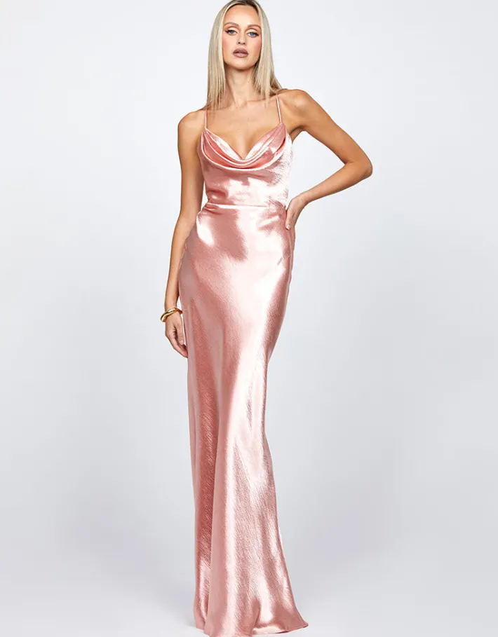 Formal / Prom Dresses | Maxi Dresses<Bariano LIVELY STRAPPY BACK COWL GOWN B72D36L PEACH