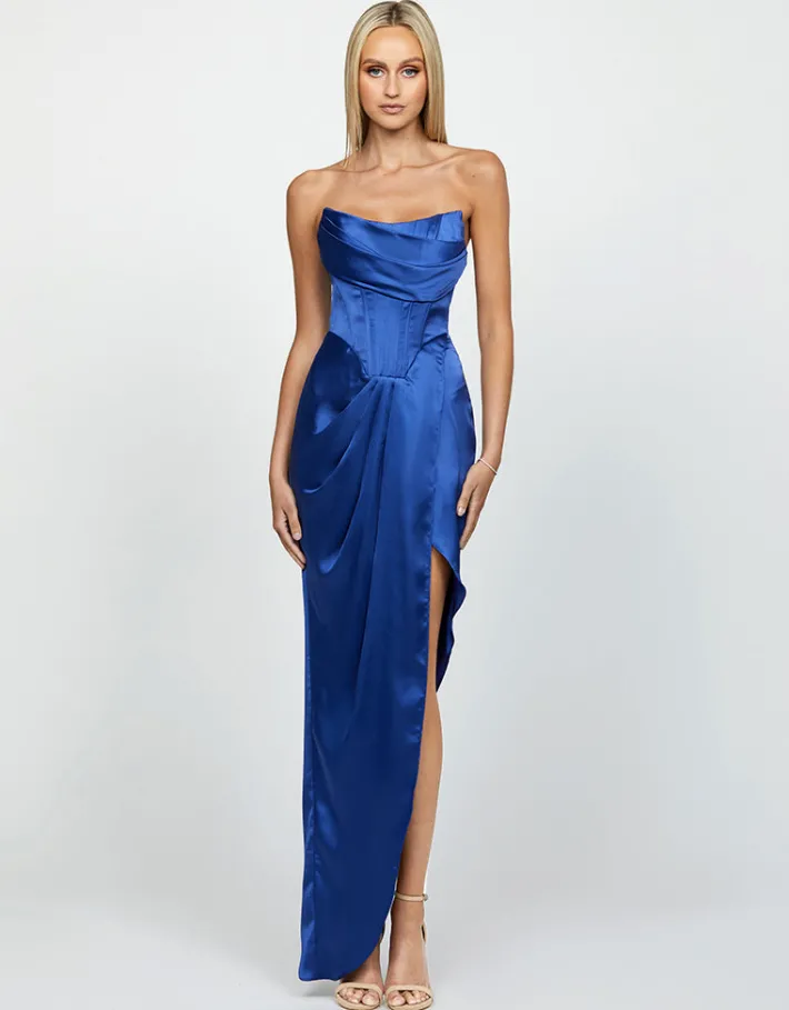 Formal / Prom Dresses | Maxi Dresses<Bariano LUCINDA STRAPLESS COWL GOWN B60D26L BLUE