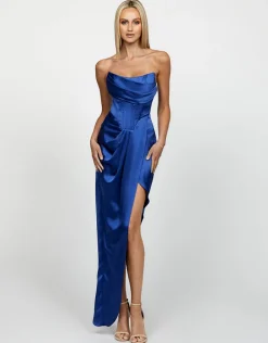 Formal / Prom Dresses | Maxi Dresses<Bariano LUCINDA STRAPLESS COWL GOWN B60D26L BLUE