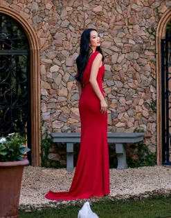 Gowns / Ballgowns | Maxi Dresses<Bariano MARTHA COWL BACK GOWN B70D21L RED