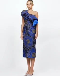 Formal / Prom Dresses | Midi Dresses<Bariano MELINA ONE SHOULDER FRILL MIDI B73D28S