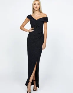 Maxi Dresses | All Dresses<Bariano MELISSA ASYMMETRIC GATHERED DRESS BL67D43L NAVY