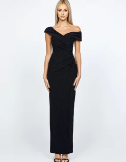 Maxi Dresses | All Dresses<Bariano MELISSA ASYMMETRIC GATHERED DRESS BL67D43L NAVY