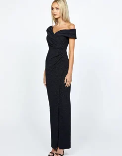 Maxi Dresses | All Dresses<Bariano MELISSA ASYMMETRIC GATHERED DRESS BL67D43L NAVY