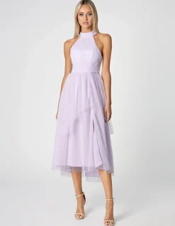 Midi Dresses | All Dresses<Bariano MILKY WAY HALTER NECK MIDI DRESS B63D32S