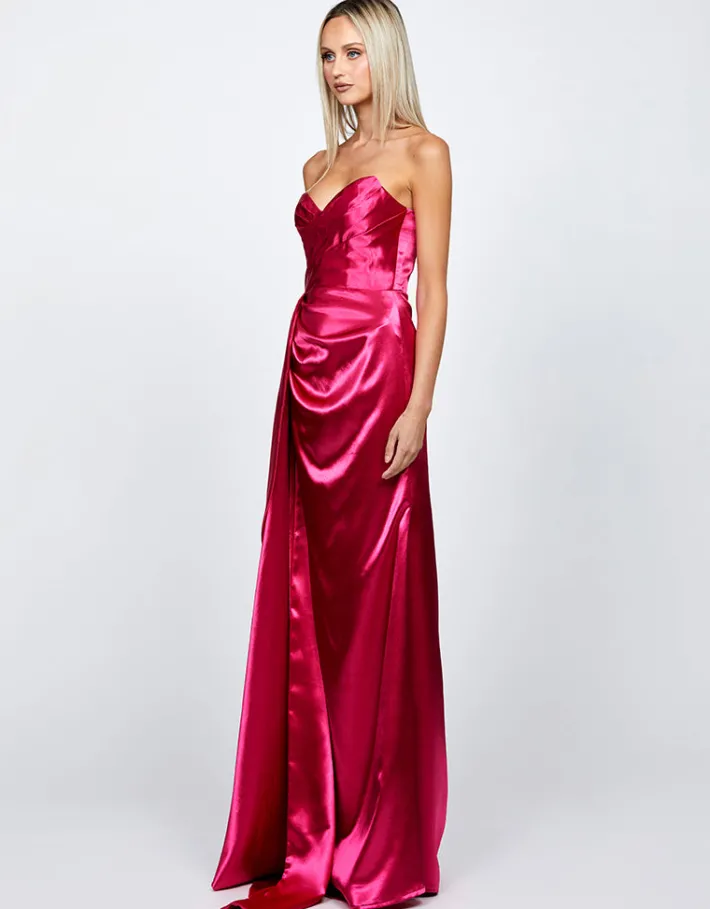 Formal / Prom Dresses | Gowns / Ballgowns<Bariano MISHA SWEETHEART GOWN WITH SASH B71D57L LIPSTICK