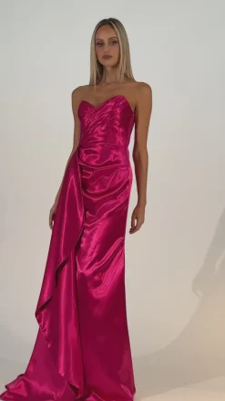 Formal / Prom Dresses | Gowns / Ballgowns<Bariano MISHA SWEETHEART GOWN WITH SASH B71D57L LIPSTICK