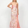 Formal / Prom Dresses | Maxi Dresses<Bariano MURPHY DRAPED SEQUIN GOWN B73D37L SILVER/PINK MULTI