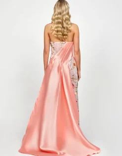 Formal / Prom Dresses | Maxi Dresses<Bariano MURPHY DRAPED SEQUIN GOWN B73D37L SILVER/PINK MULTI