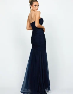 Gowns / Ballgowns | All Dresses<Bariano NEVAEH GATHERED ORGANZA GOWN B69D14L NAVY