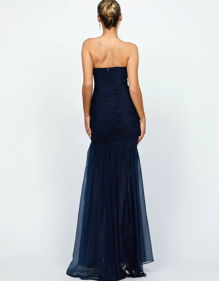 Gowns / Ballgowns | All Dresses<Bariano NEVAEH GATHERED ORGANZA GOWN B69D14L NAVY