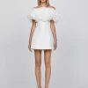 Mini Dresses | All Dresses<Bariano NIKKITA RUFFLE OFF SHOULDER MINI BL65D17S WHITE