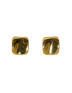 Jewellery<Bariano NOELLE SQUARE STUD EARRINGS GOLD