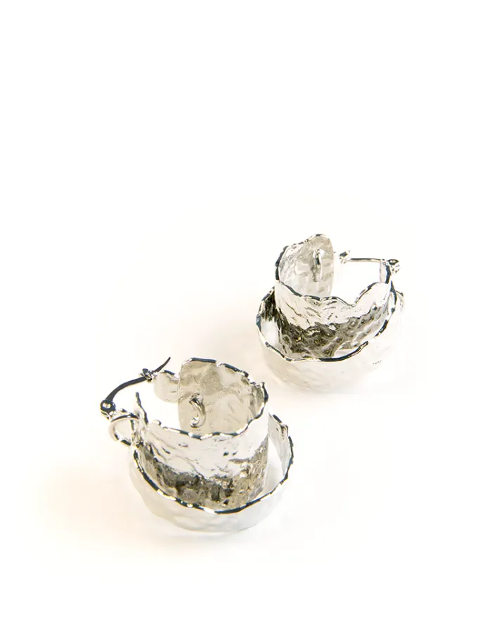 Jewellery<Bariano NOVA DOUBLE TEXTURED HOOP EARRINGS GOLD