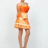 Mini Dresses | All Dresses<Bariano NYMA PLEATED FRILLS MINI DRESS BL68D67S APRICOT