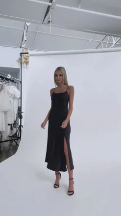 Midi Dresses | All Dresses<Bariano PEITA SATIN COWL NECK MIDI BL67D38S