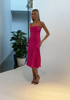 Midi Dresses | All Dresses<Bariano PEITA SATIN COWL NECK MIDI BL67D38S