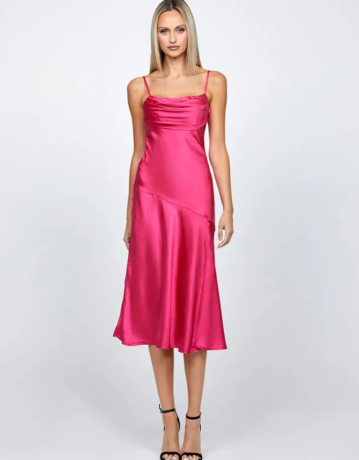 Midi Dresses | All Dresses<Bariano PEITA SATIN COWL NECK MIDI BL67D38S