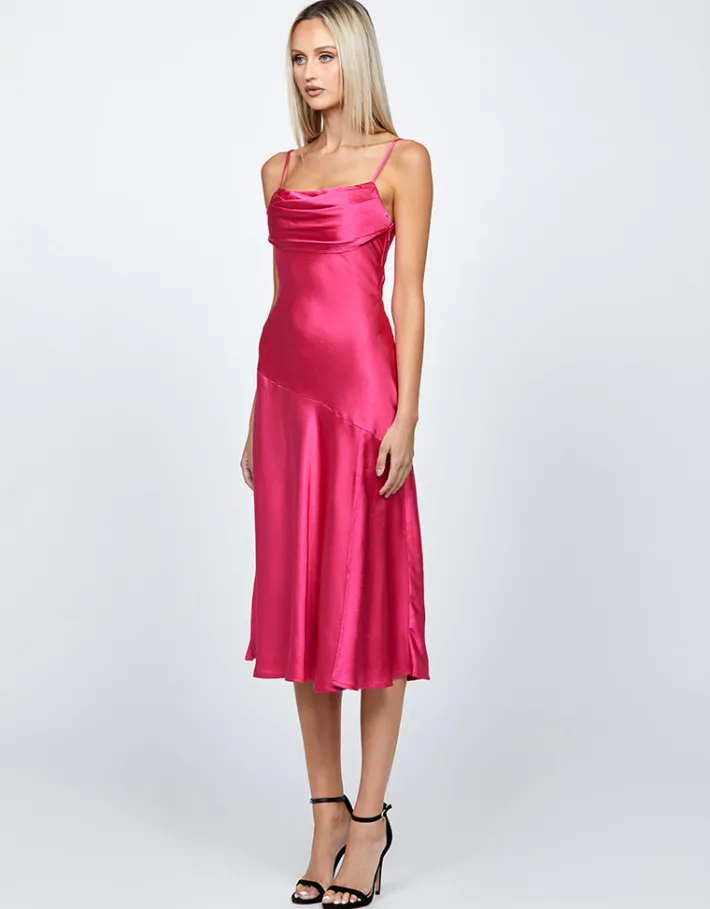 Midi Dresses | All Dresses<Bariano PEITA SATIN COWL NECK MIDI BL67D38S