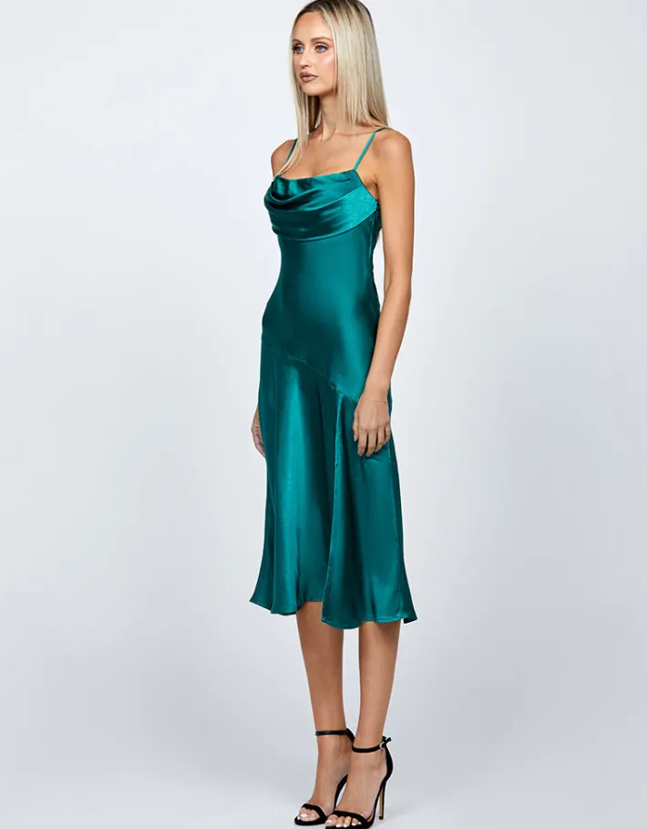 Midi Dresses | All Dresses<Bariano PEITA SATIN COWL NECK MIDI BL67D38S