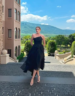 Formal / Prom Dresses | Gowns / Ballgowns<Bariano PEYTON STRAPLESS POLKA DOT BALL GOWN B70D29HL BLACK