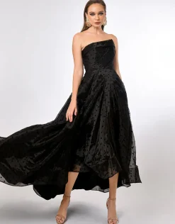 Formal / Prom Dresses | Gowns / Ballgowns<Bariano PEYTON STRAPLESS POLKA DOT BALL GOWN B70D29HL BLACK