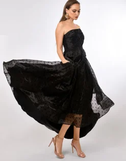 Formal / Prom Dresses | Gowns / Ballgowns<Bariano PEYTON STRAPLESS POLKA DOT BALL GOWN B70D29HL BLACK